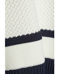 Бело-черный короткий свитер в горизонтальную полоску от Tibi
