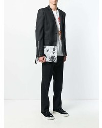 Мужской бело-черный мужской клатч с принтом от Versace