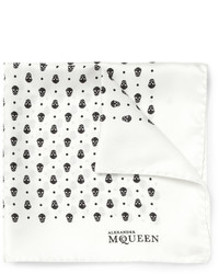 Бело-черный нагрудный платок с принтом от Alexander McQueen