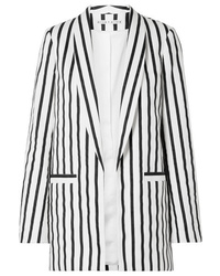 Женский бело-черный пиджак в вертикальную полоску от Alice + Olivia