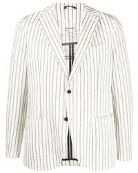 Мужской бело-черный пиджак в вертикальную полоску от Circolo 1901