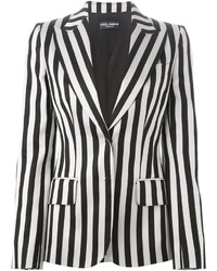 Женский бело-черный пиджак в вертикальную полоску от Dolce & Gabbana