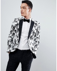 Мужской бело-черный пиджак с принтом от ASOS Edition