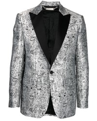 Мужской бело-черный пиджак с принтом от Philipp Plein