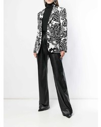 Мужской бело-черный пиджак с принтом от Alexander McQueen