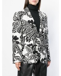 Мужской бело-черный пиджак с принтом от Alexander McQueen