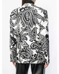 Мужской бело-черный пиджак с принтом от Alexander McQueen