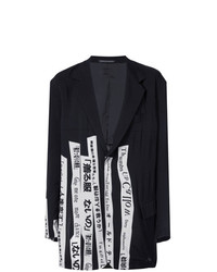 Мужской бело-черный пиджак с принтом от Yohji Yamamoto
