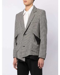Мужской бело-черный пиджак с узором "гусиные лапки" от Sulvam