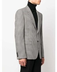 Мужской бело-черный пиджак с узором "гусиные лапки" от Alexander McQueen