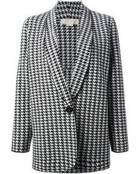 Женский бело-черный пиджак с узором "гусиные лапки" от Stella McCartney