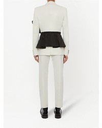 Мужской бело-черный пиджак от Alexander McQueen