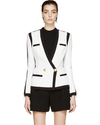 Женский бело-черный пиджак от Balmain
