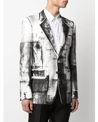 Мужской бело-черный пиджак от Alexander McQueen