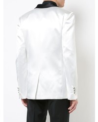 Мужской бело-черный пиджак от Balmain