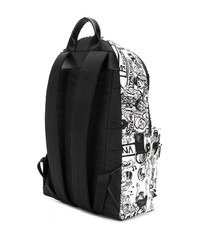 Мужской бело-черный рюкзак с принтом от Dolce & Gabbana
