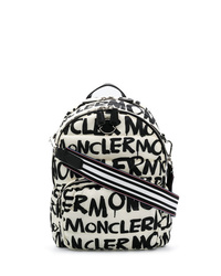 Мужской бело-черный рюкзак с принтом от Moncler