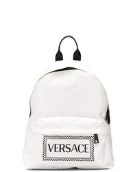 Мужской бело-черный рюкзак с принтом от Versace