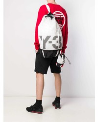 Мужской бело-черный рюкзак с принтом от Y-3