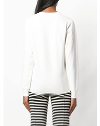 Женский бело-черный свитер с круглым вырезом с принтом от Rossignol