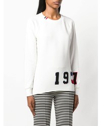 Женский бело-черный свитер с круглым вырезом с принтом от Rossignol