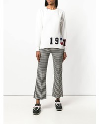 Женский бело-черный свитер с круглым вырезом с принтом от Rossignol