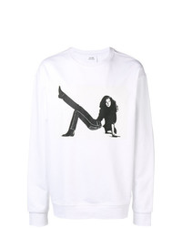 Мужской бело-черный свитер с круглым вырезом с принтом от Calvin Klein Jeans Est. 1978