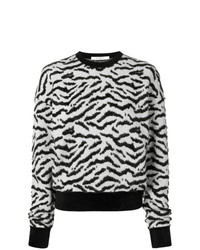 Женский бело-черный свитер с круглым вырезом с принтом от Givenchy