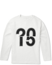 Мужской бело-черный свитер с круглым вырезом с принтом от Our Legacy