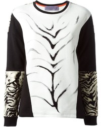 Женский бело-черный свитер с круглым вырезом с принтом от Ungaro