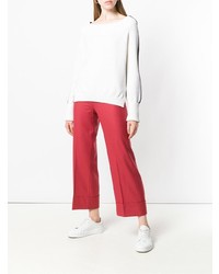 Женский бело-черный свитер с круглым вырезом от Zanone