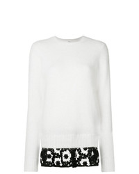 Женский бело-черный свитер с круглым вырезом от Comme Des Garçons Noir Kei Ninomiya