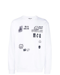 Мужской бело-черный свитшот с вышивкой от McQ Alexander McQueen