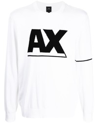 Мужской бело-черный свитшот с принтом от Armani Exchange
