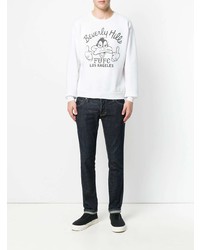 Мужской бело-черный свитшот с принтом от Local Authority