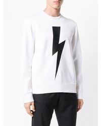 Мужской бело-черный свитшот с принтом от Neil Barrett