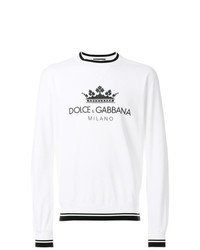 Мужской бело-черный свитшот с принтом от Dolce & Gabbana