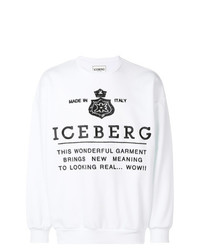Мужской бело-черный свитшот с принтом от Iceberg