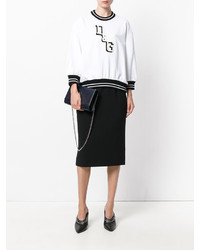 Женский бело-черный свитшот с принтом от Dolce & Gabbana
