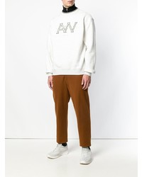 Мужской бело-черный свитшот с принтом от Alexander Wang