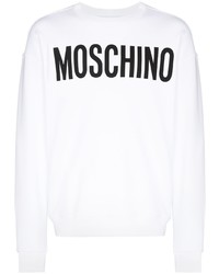 Мужской бело-черный свитшот с принтом от Moschino