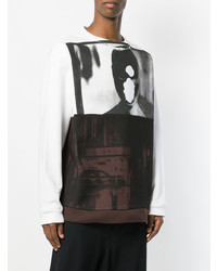 Мужской бело-черный свитшот с принтом от Raf Simons