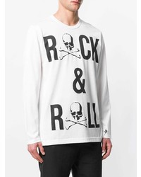 Мужской бело-черный свитшот с принтом от Mastermind World