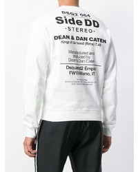 Мужской бело-черный свитшот с принтом от DSQUARED2