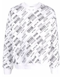 Мужской бело-черный свитшот с принтом от VERSACE JEANS COUTURE