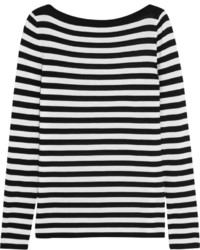 Бело-черный свободный свитер в горизонтальную полоску от Michael Kors