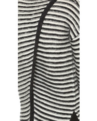Бело-черный свободный свитер в горизонтальную полоску от Rebecca Minkoff