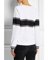 Бело-черный свободный свитер с принтом от Zoe Karssen