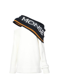 Бело-черный свободный свитер с принтом от Monse