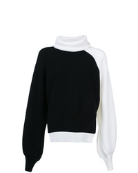 Бело-черный свободный свитер от Monse